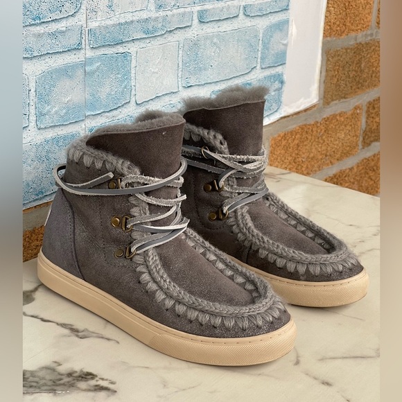 MOU Sneaker boots  Lace-Up Size 37/7  Gray - Picture 8 of 9